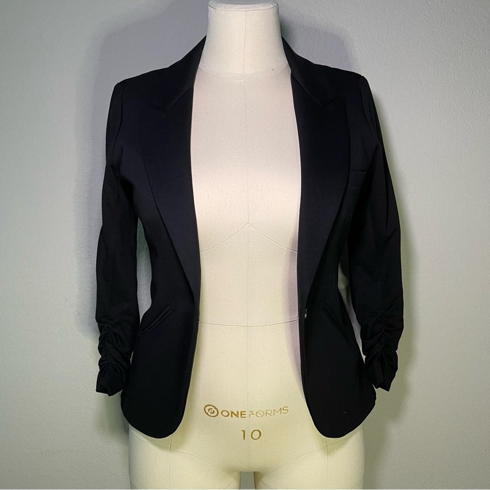 Gibson peplum blazer in black, size small